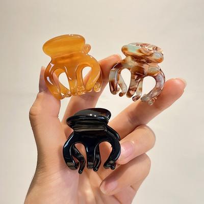 2PCS Acetate Tortoiseshell Small Hair Claw Clips Women Girls Mini Sweet Crab Hair Clamps Barrettes Hair Accessories Set Fashion