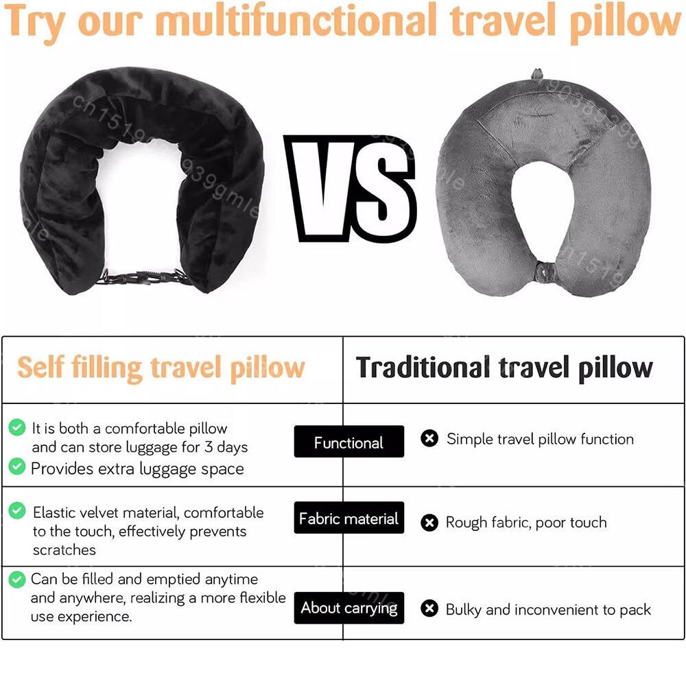 Neck Pillow Stuffable Clothing Travel Neck Pillowcase Portable Travel Neck Pillow Support Outdoor Adjustable Neck Support Pouch Tool