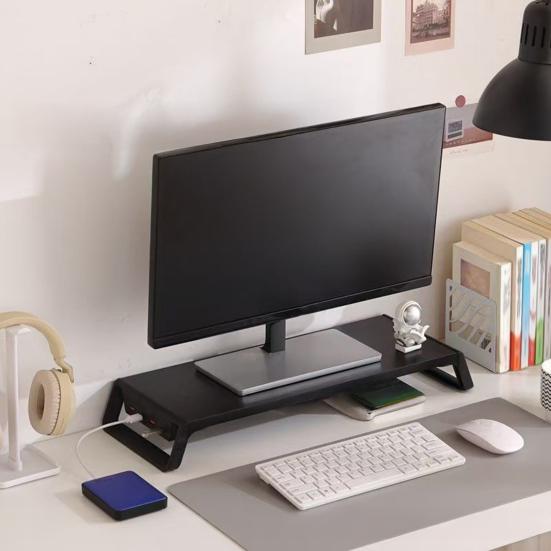 Computer Monitor Rack USB Expansion Dock Stand Ergonomic Design Strong Load-Bearing Desktop Laptop Holder
