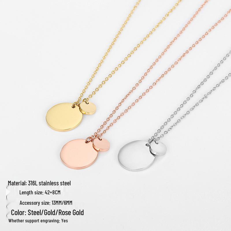 St. Delan Gold-Plated Titanium Steel Necklace for Women, Simple European and American Style, Single-Layer Clavicle Chain.