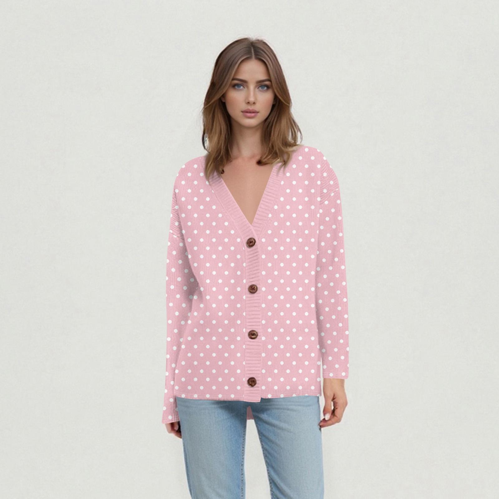 

Женские повседневные топы на каждый день Вязаный кардиган-жакет L розовый