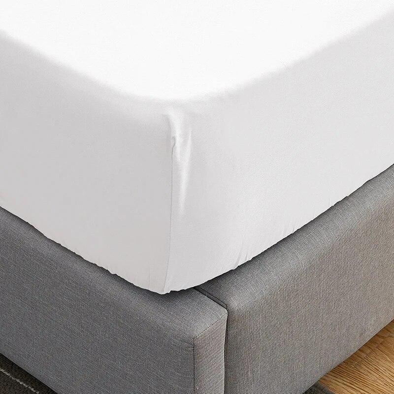 Laken Bomull Madrassbeskytter Ensfarget Sengedekke med Strikk Laken Sengetøy Queen King Size Laken