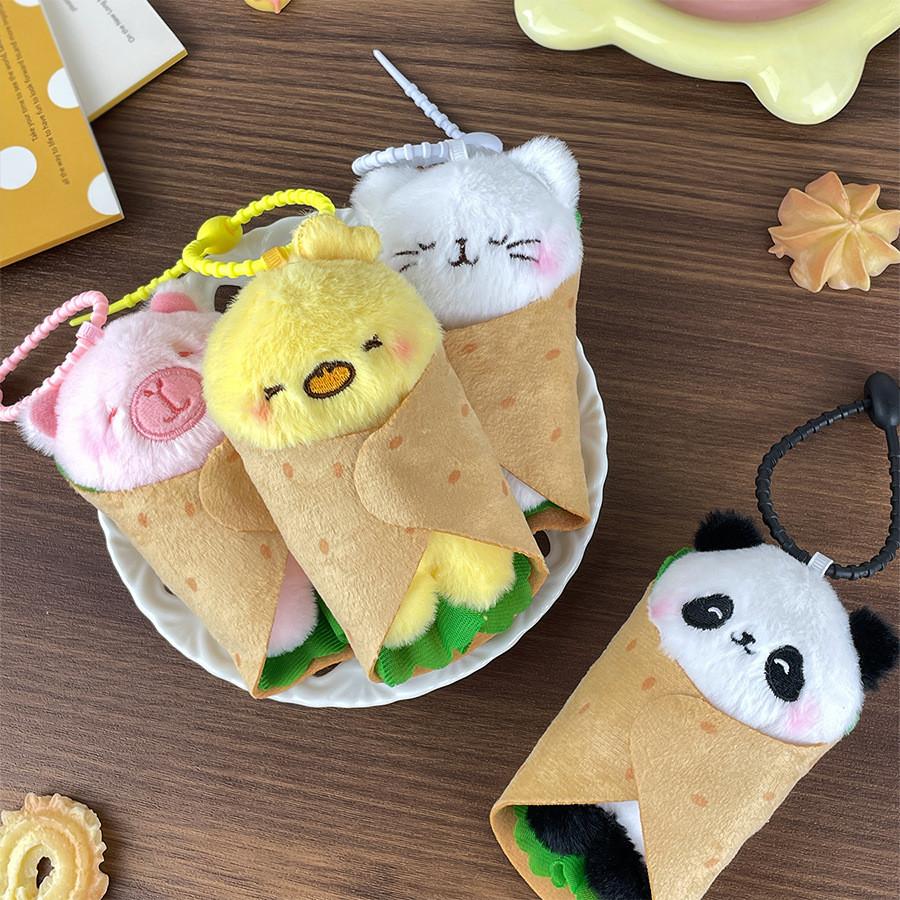 Plush Pancake Animal Toy Capybara Doll Keychain Backpack Pendant Holiday Gift