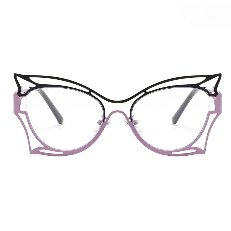 Fashion Vintage Cat Eye Women Anti-blue Light Big Frame Butterfly Frame Men Computer Eyeglasses