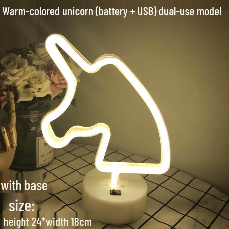 Lumière LED Néon Cactus & Flamant Rose pour Décorations de Fêtes