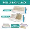 Multiple Sizes Vacuum Storage Bags Hand Roll Durable Space Saver Bags For Clothes Clothing Travel Accessories Suitcase Organizer