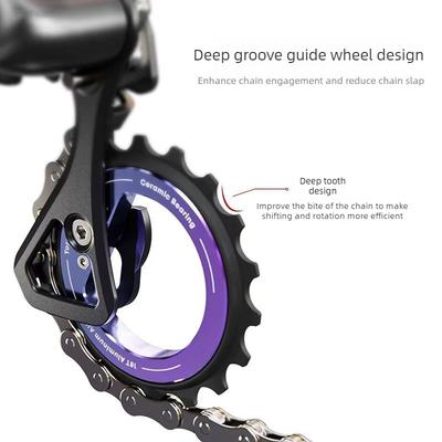18T Ceramic Bearing Hollow Eccentric Guide Wheel For Shimano R8000/R7000 Bike 9 10 11 12 Speeds Bicycle Diy Refit Parts Upgrade