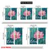 2pcs 2D Flat Printing Scene Curtain Pink Lotus Watercolor Fabric Without Electricity Birthday Party for Photo Booths Birthdays