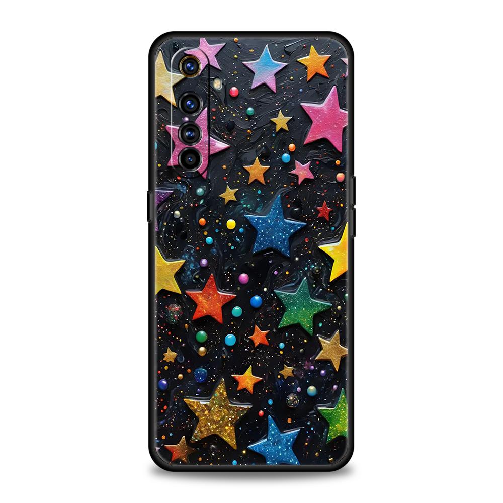 

Модный цветной чехол со звездами из мягкого ТПУ для Realme 10 11 8i 9i 9 Pro Plus GT2 C3 6 7 8 Pro C21 C11 C25 C35 Pro 5G, противоударный чехол для телефона Realme 8 5G