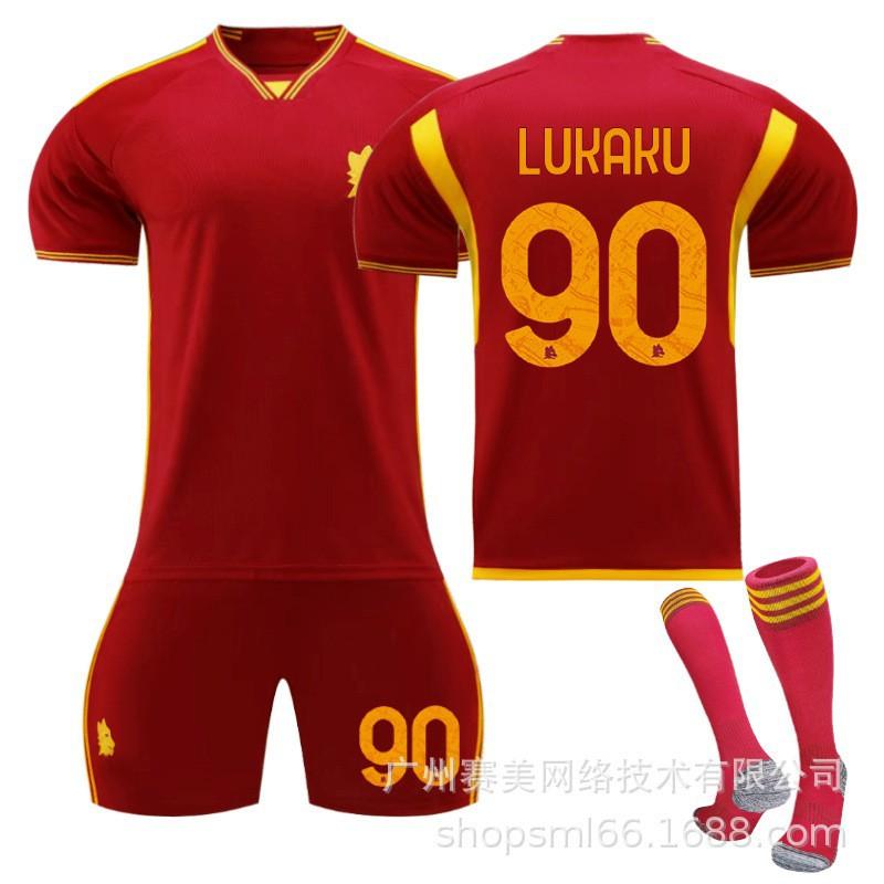 2324 Rzym Domowy Nr. 21 Dibala 90 Lukaku 9 Abraham Zestaw Odzieży Piłkarskiej Piłka Sportowy