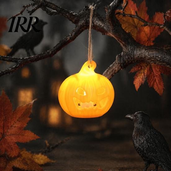 Detailed Halloween Figurine Light Witch Hat Pumpkin Lamp, Bat Skull Hollow LED Night Unique Ornament Lamp for Party, Spooky Tabletop Decor Haunted
