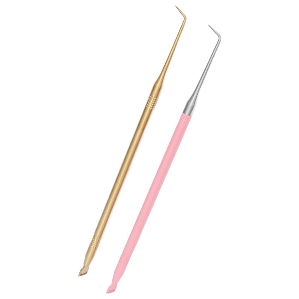 2pcs B6 Lash Perm Lift Tools Curved Tip Short Comb Stainless Steel Lash Separation Rod