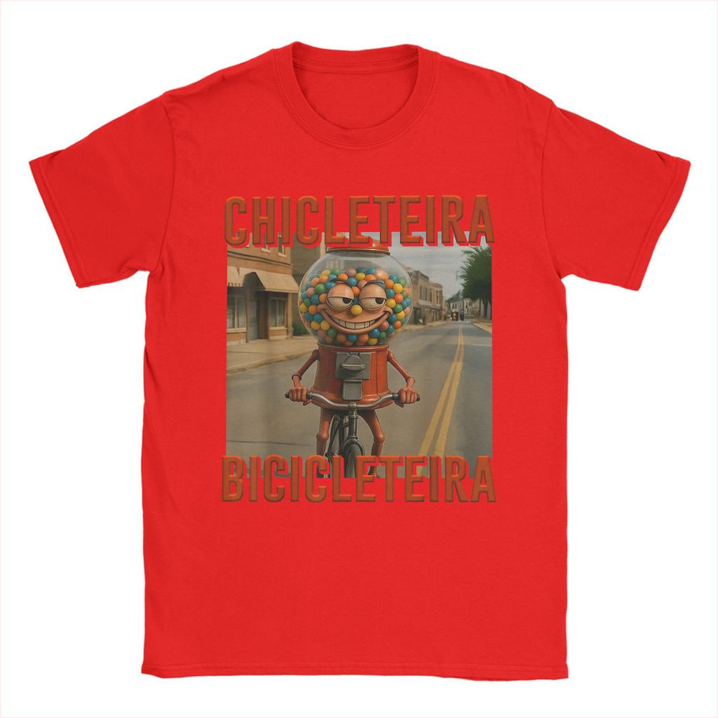 KI Meme Kaugummi Fahrradfahrer Brainrot Italienischer Witz Lustiges T-Shirt für Herren T-Shirts Rundhals Kurzarm T-Shirt Kleidung