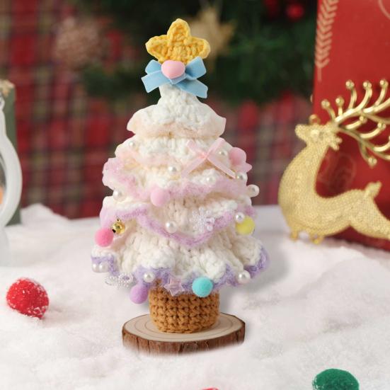 Christmas Tree Ornament Colorful Multi-Layered Crochet Christmas Tree Decoration
