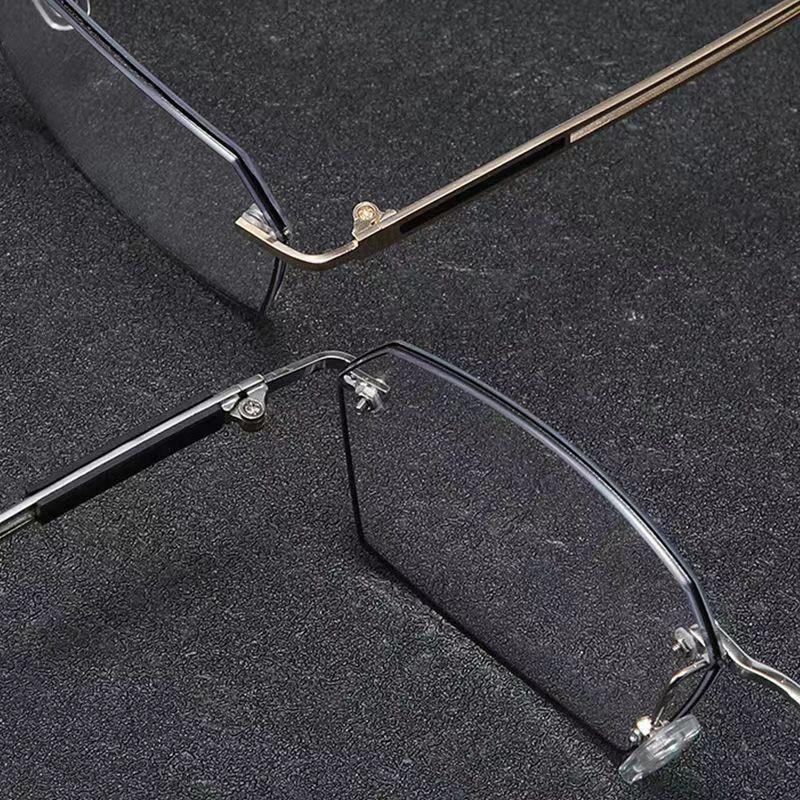 Anti-Blue Light Reading Glasses New Metal Frame Men's High-Definition Business Style Presbyopia Glasses with Grade 0 To +4.0