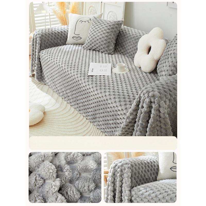 

Зимний утолщенный плюшевый чехол для дивана с изображением кролика, новый зимний чехол для дивана, противоскользящая подушка с защитой от когтей кошки 180*130cm