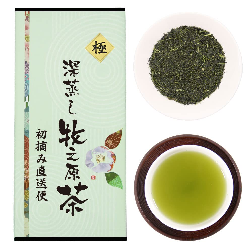100% First Harvest Makinohara Tea from Shizuoka, Deep-Steamed Makinohara Tea, Covered Green Tea, Leaf Tea, Premium Quality, 100g (1 bag)