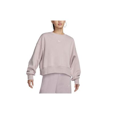 Solid Logo Round Neck Long Sleeve Sweatshirt Women Sweatshirt White Platinum Violet DQ5762-019