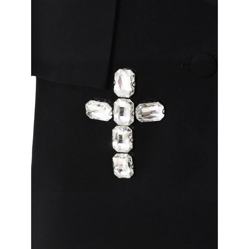 Elegant Oversized Blazer With Crystal Rhinestone Embellishment Loose Fit Office Chic Jacket Women