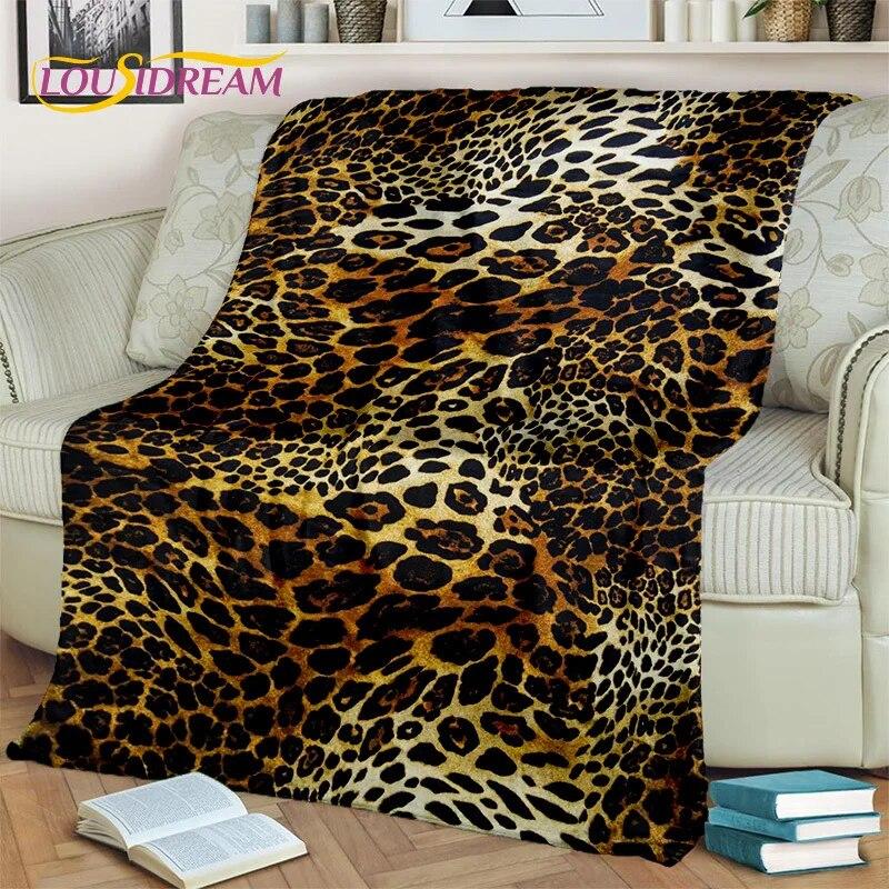 3D Wild Sexy Leopard Stripe Print Blanket,Soft Throw Blanket for Home Bedroom Bed Sofa Picnic Travel Office Cover Blanket Kids