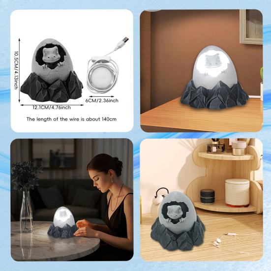 Dinosaur Night Light Desktop Baby Dinosaur Lamp Dinosaur in Egg