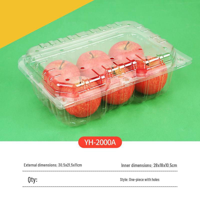 Clear Plastic Fruit & Veggie Box with Lid - Disposable and Thickened for Fresh Storage