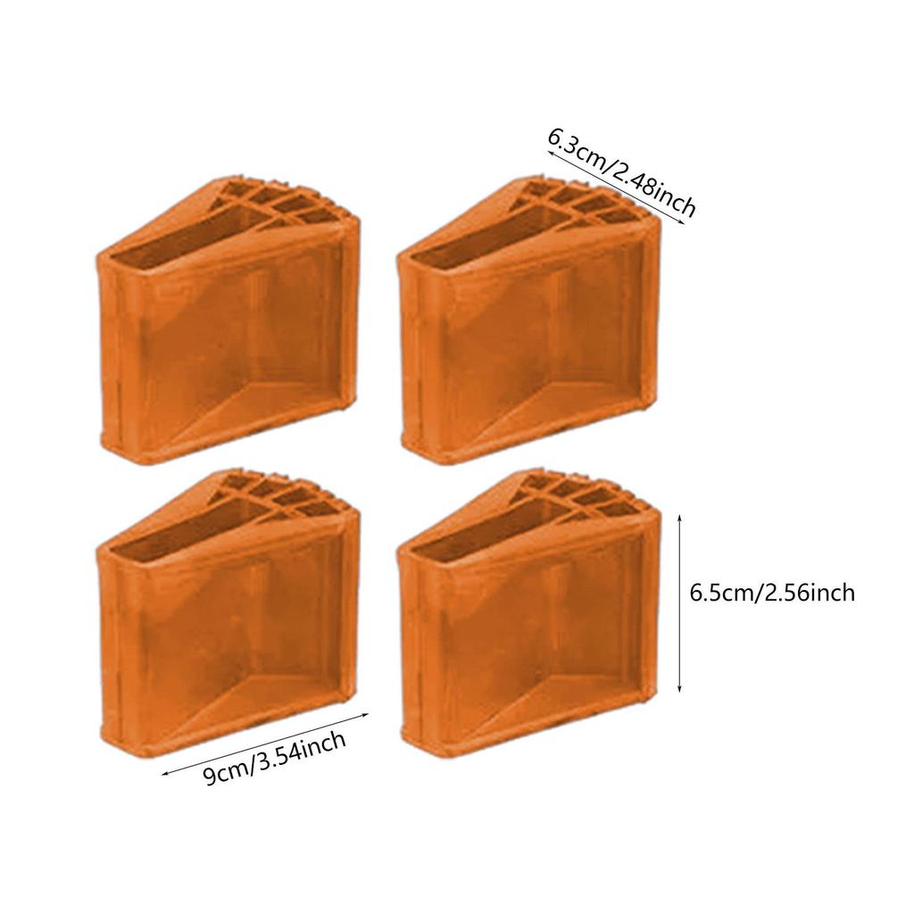 4-Pack Ladder Non Slip Feet Attic Ladder Leg Protector Trapezoid Pads Furniture Foot Rubber Pads for Accessories Replacement Kit