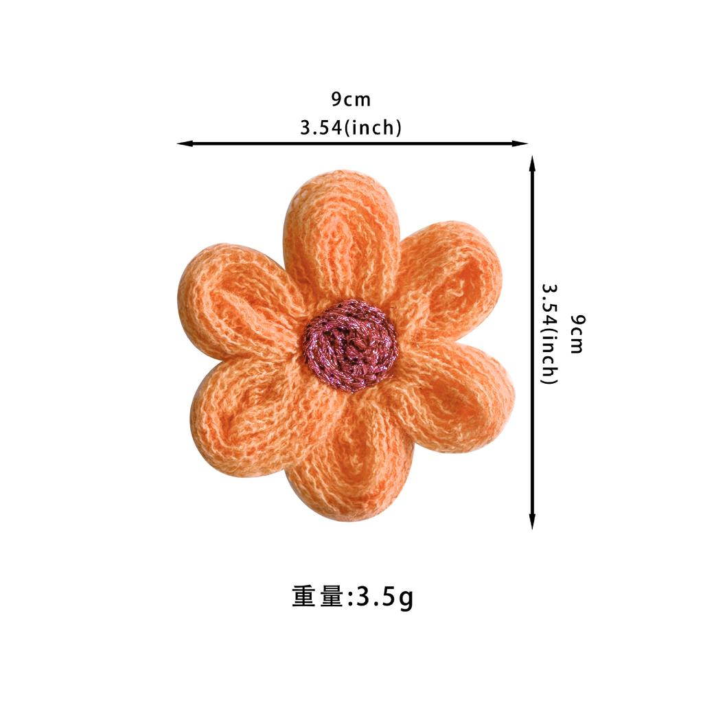 Cute Wool Knitted Flower Jewelry Handmade Diy Six-Petal Flower Accessories Hair Accessories Corsage Clothing Accessories