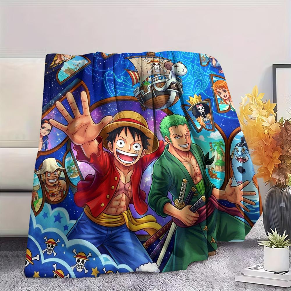 One Piece Luffy Print Flannel Blanket, Ultra Soft High Quality All Seasons Warm Throw, Home Decor Cozy Blanket, Perfect Christmas Gift