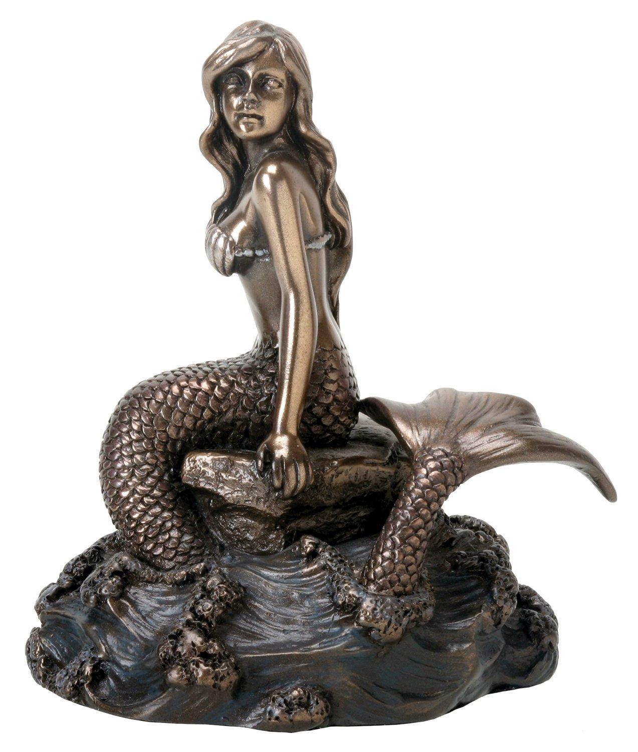 

Mermaid Figurine Art Nouveau Mermaid on Rock - бронзовый