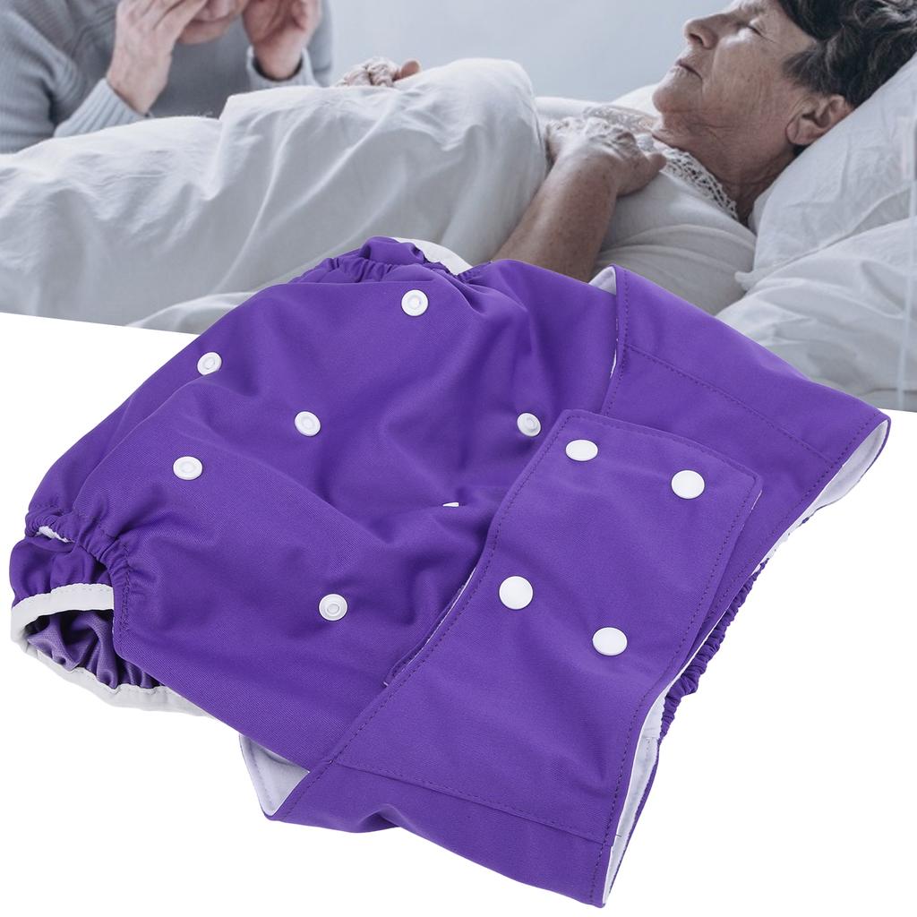 Adult Cloth Diapers Anti Lkage Reusable ket Nappy for Elderly Disabled Incontinence(Purple )