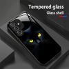 Schwarze Katze Gelbes Auge Muster Glas Handyhülle für Samsung Galaxy S26 S25 S24 S23 S22 S20 fe/plus/Ultra Sturzfest