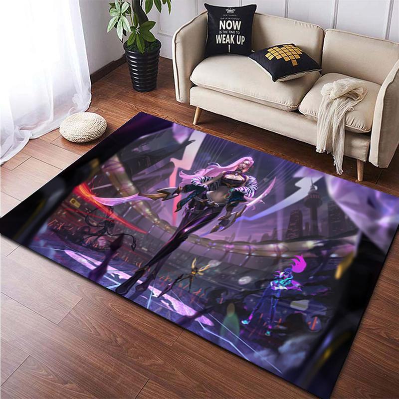 LOL KDA HD Printed Area Large Rug ,Carpet for Living Room Bedroom Sofa Decoration, Non-slip Floor Mats Dropshipping Alfombras
