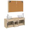 Bathroom Furniture Set 4 Pcs Sonoma Oak Engineered Wood and Glass