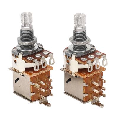 2PCS Guitar Potentiometer A1M B1M Combination 18mm Knurled Shaft Electric Bass Pots for Volume and