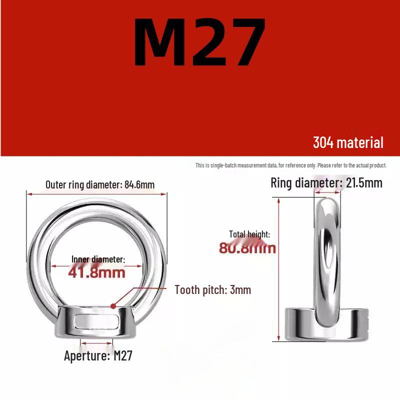 304 Stainless Steel Lifting Eye Nut - Round, Triangular Lug Nut Ring Cap
