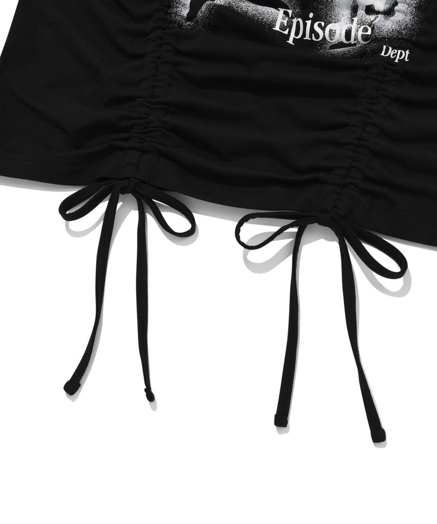 PHYSICAL DEPARTMENT [Women'S] Star Basketball Crop Short Sleeve T-Shirt_Black