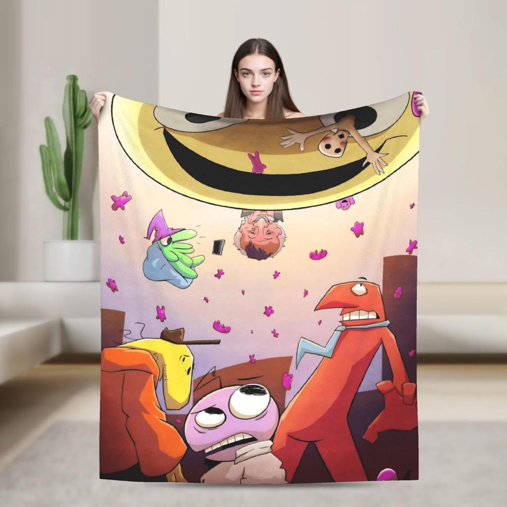 Smiling Friends Pim a Charlie Potisk Deky Pánské Dámské Super Měkké Útulné Přehozy do Obývacího Pokojí 50x60 Palců Více Velikostí