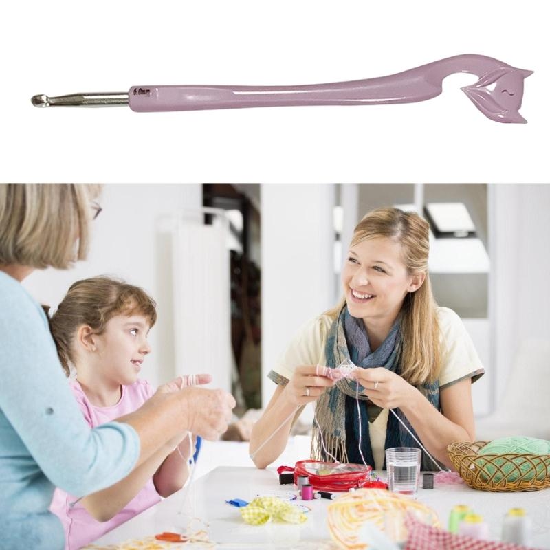 8Pcs Ergonomic Grip Crochet Hook for Knitting Weaving Colored Plastic Handle Crochet Hooks for Beginner 2.5mm-6.0mm