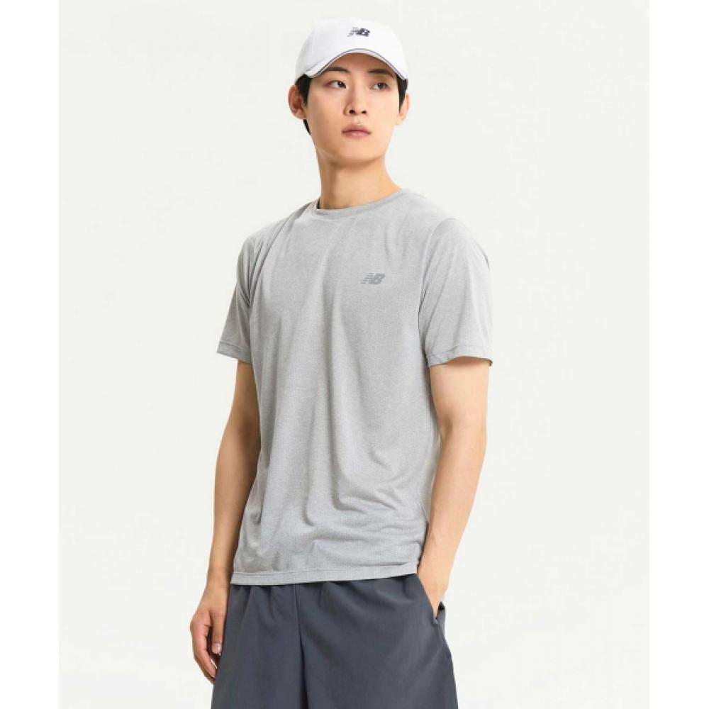 New Balance Nbnee4p051 Men Athletics Running Short Sleeve Tee  Gray 15 GRAY/XXL 110