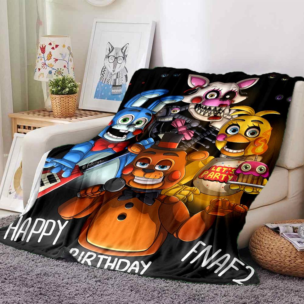1Pc Fnaf Horror Night Poster Blanket For Couch Bed Plush Cozy Fuzzy Blanket Super Soft Warm Blankets For Fall And Winter 0918219