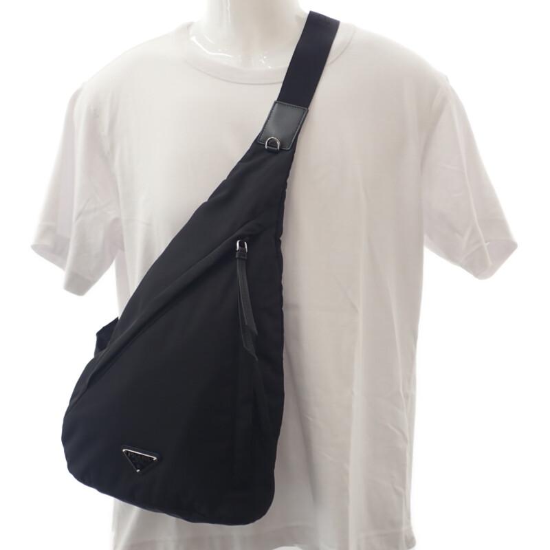 PRADA  2VZ092_2DMG_F0002 body bag black/leather mens
