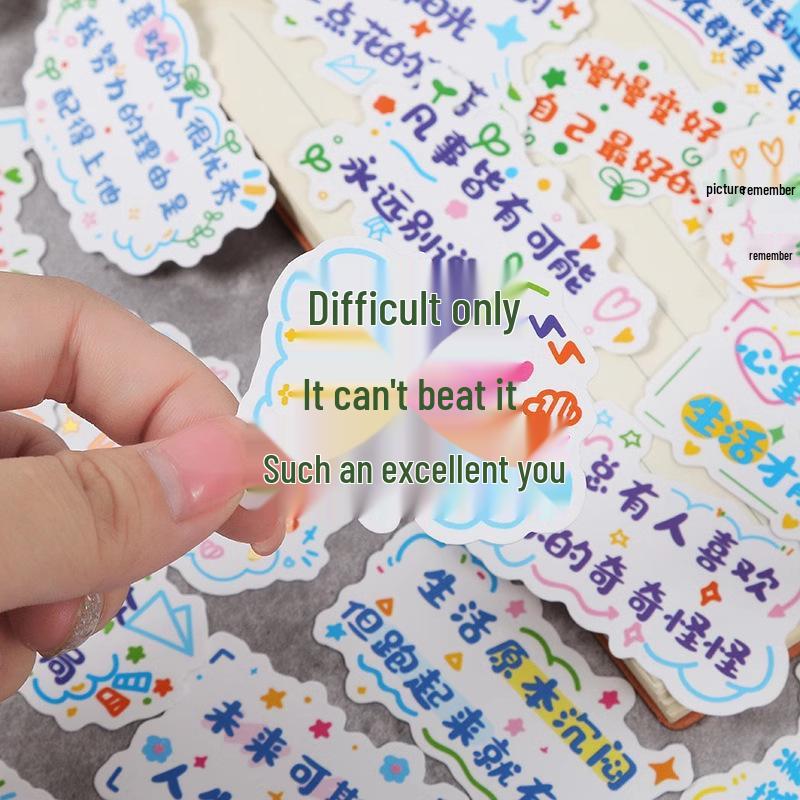 Inspirational Text Cards & Go Stickers for School Exam Motivation and Classroom Decor
