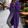 Cardigan Lungo da Donna Cappotto Maglione Davanti Aperto Lunghezza Media Cappotto Tricot con Tasche Capispalla Autunno Inverno