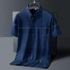 Men's Short Sleeve Button Summer Pullover Striped Pockets T-shirt Casual Formal Turn-down Collar Vacation Tops