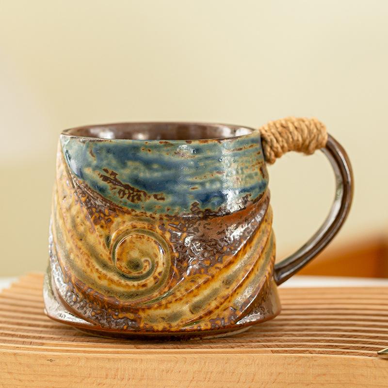 Vintage Glaze Coffee Mug Creative Stoneware Cup for Home Office Breakfast Tea Cup
