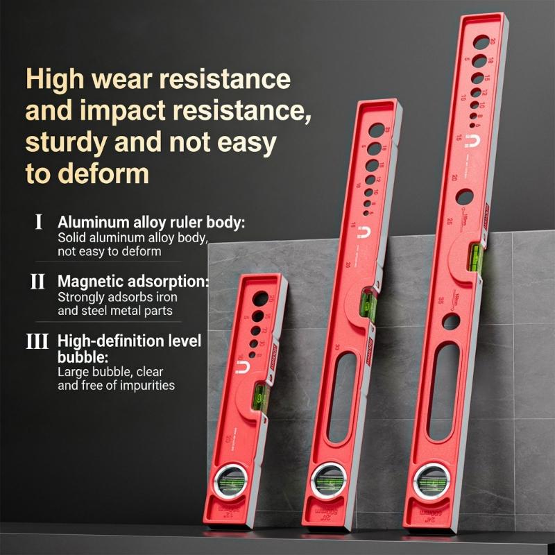 Torpedos Level, 3 Size Magnetic Torpedos Spirits Level Tool with Bubble 90/180Degrees Plastic Level