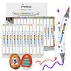 Marco Marker 24 Acrylic Pens with Cotton Hard and Soft Broad Opaque Strong for Art and Acrylic Plastic and DIY 24 Pens Double-Ended Pens, Colors,