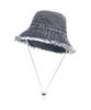 Olinkeompeulliteu Denim Bleached Safari Hat (Black)