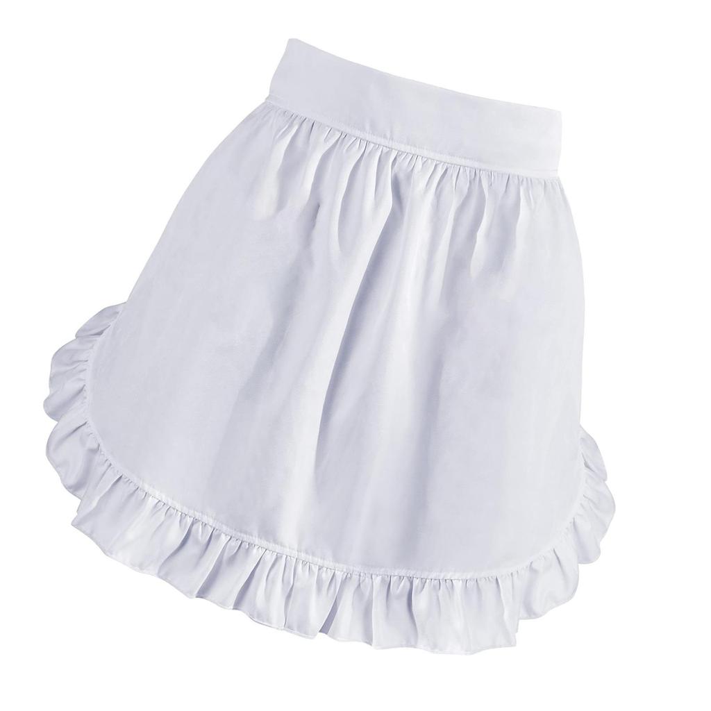 Women Waist Apron Fashion Multiuse with Ruffled Edges for Kitchen Coffee Shop